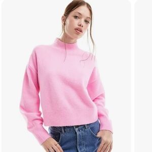 & Other Stories Pink Mock Neck Sweater